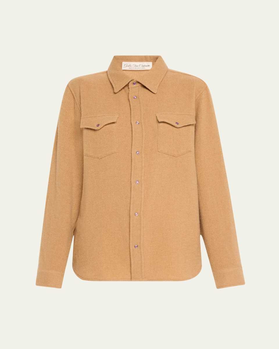 Cashmere Button-Front Shirt